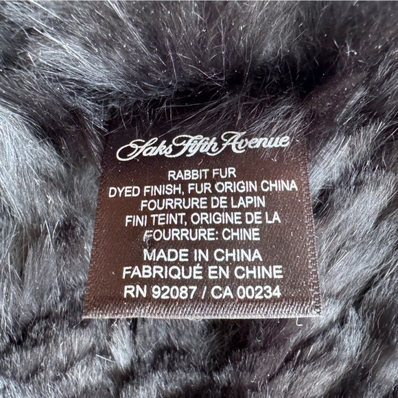 Sak’s Fifth Avenue Black Rabbit Fur Scarf - Picture 6 of 7